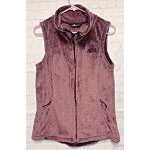 The North Face Vest Fleece Sherpa Furry Purple Woman’s Small S Full Zip Faux Fur